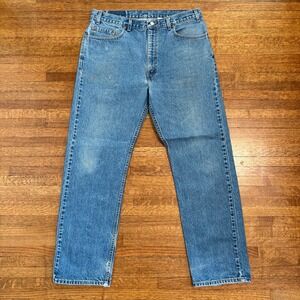 Levi's 505 Jeans Mens W38 L32 Regular Fit Light Wash Denim Blue‎